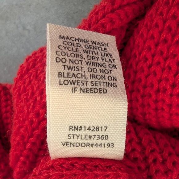 BUCKLE Gilded Intent Knit Sweater Size XS Red White Boho 100% Cotton Holiday XS - Picture 7 of 7